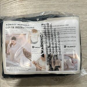 New in Sealed Package Black Nursing Cover
